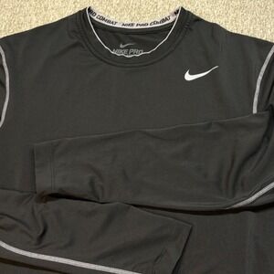 Nike Pro Combat Dri Fit Compression Long Sleeve Shirt Black Men's XL